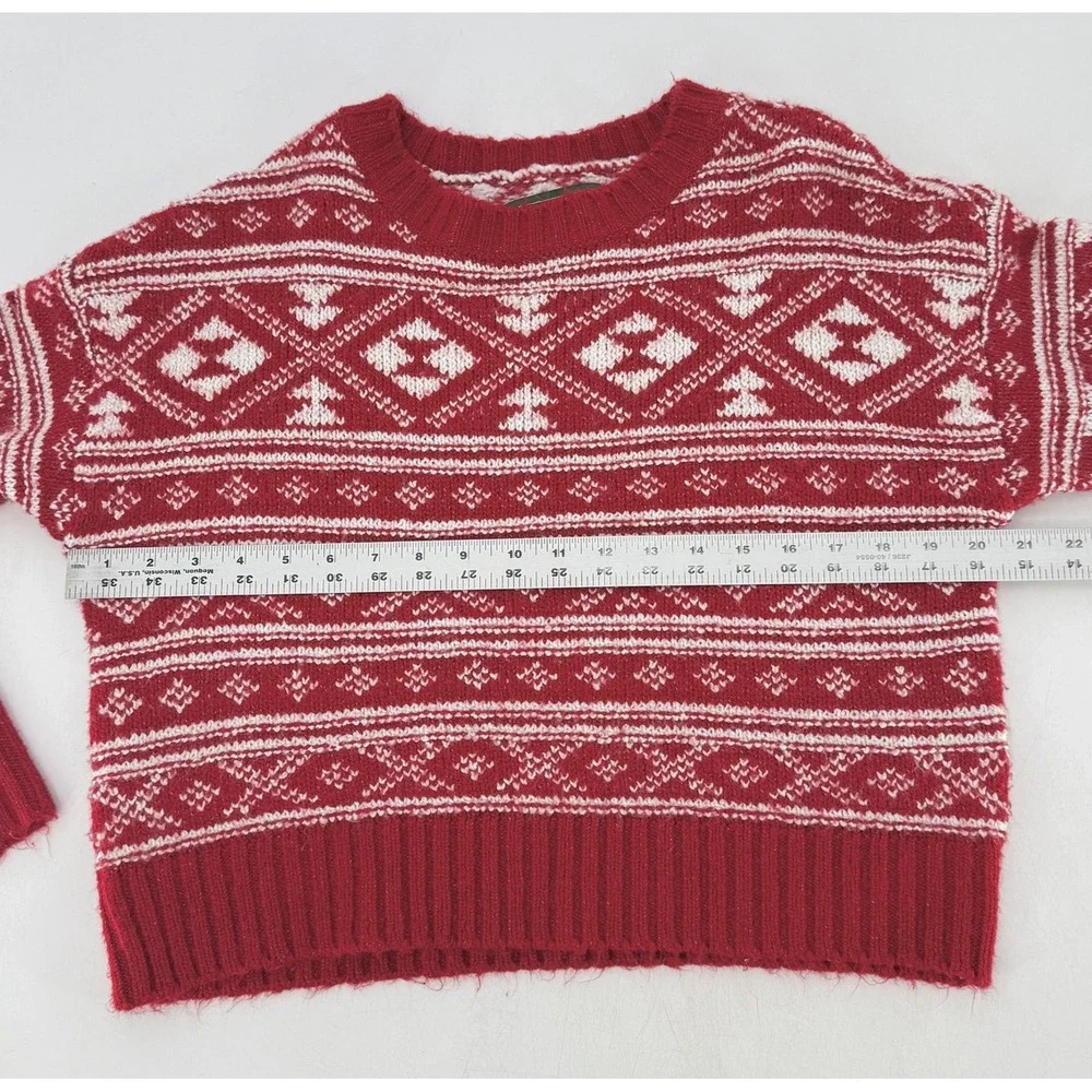 American Eagle AE Fair Isle Knit Pullover Cropped‎ Sweater Sz XS Winter Boho